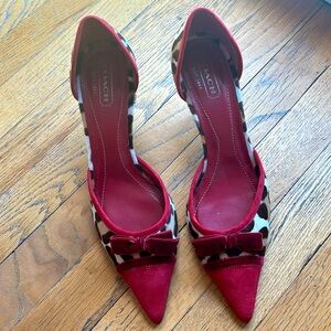 Coach leopard print d’orsay kitten heel.